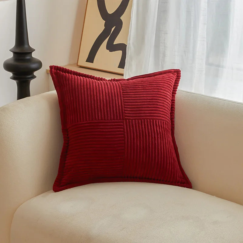 Solid Christmas Colours Boho Striped Pillow Covers Decorative Cushion Pillow Cushion Cushion Cover Modern Minimalist Sofa 45X45