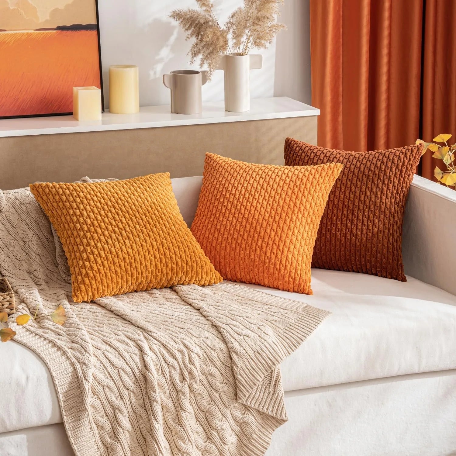 Pillow Covers Striped Throw Fall Decorative Cushion Cover Farmhouse Pillowcases Home Decor Decoration Home Pillows for Bedroom