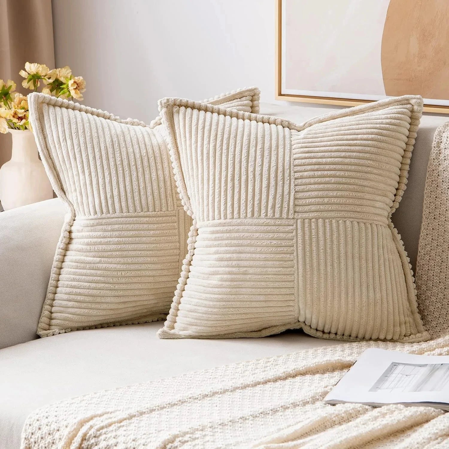 Solid Christmas Colours Boho Striped Pillow Covers Decorative Cushion Pillow Cushion Cushion Cover Modern Minimalist Sofa 45X45