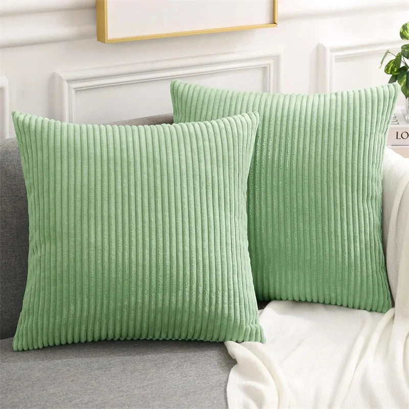 Olanly Corduroy Cushion Cover 45X45 Soft Fluffy Strip Pillow Cover 50X50 Luxury Decorative Home Pillow Case for Sofa Living Room