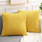 Olanly Corduroy Cushion Cover 45X45 Soft Fluffy Strip Pillow Cover 50X50 Luxury Decorative Home Pillow Case for Sofa Living Room