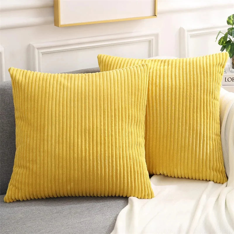 Olanly Corduroy Cushion Cover 45X45 Soft Fluffy Strip Pillow Cover 50X50 Luxury Decorative Home Pillow Case for Sofa Living Room