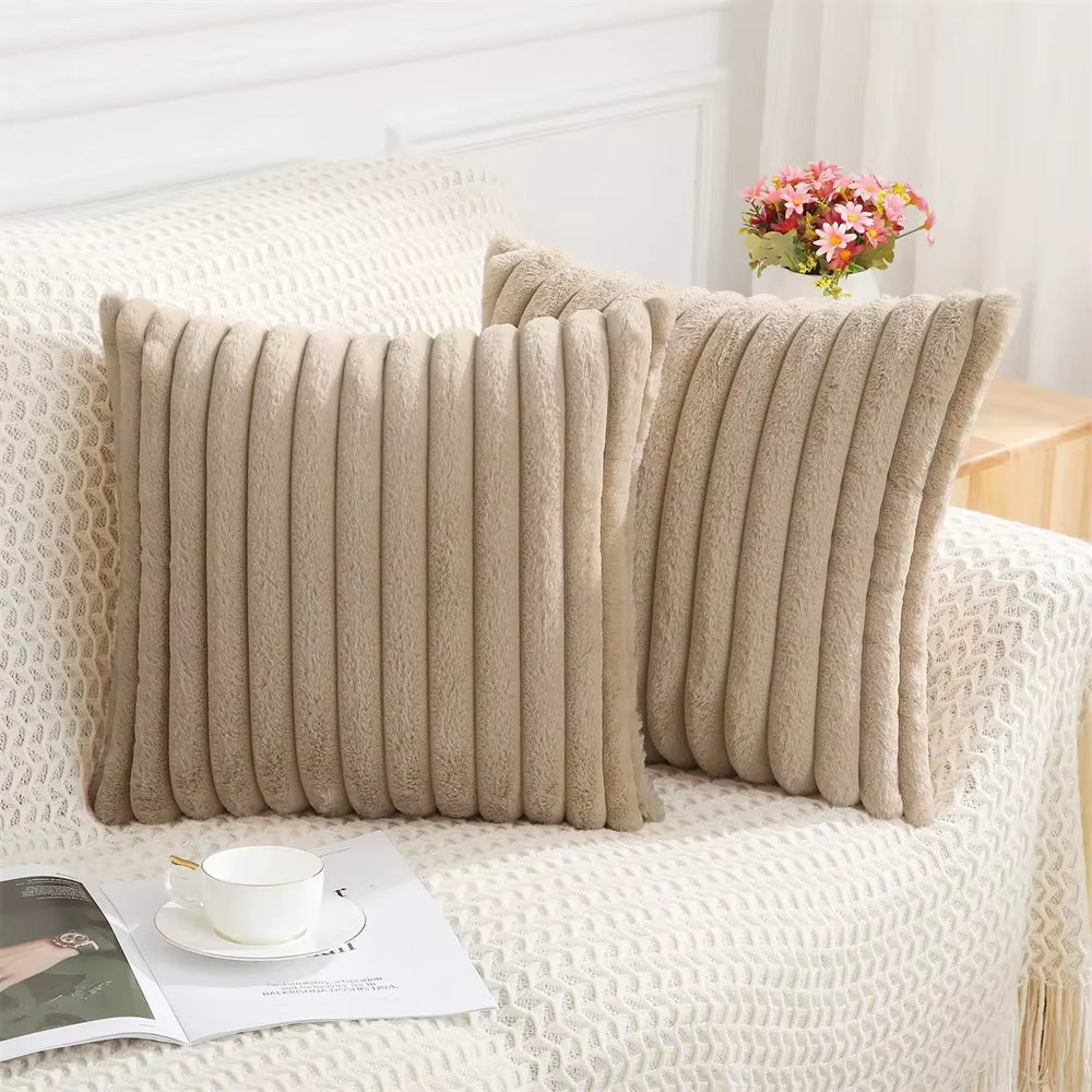 Olanly Pillow Cover 50X50Cm Nordic Solid Color Cushion Cover 45X45 Soft Fluffy Cushion Covers Luxury Home Decor Pillow Case Sofa