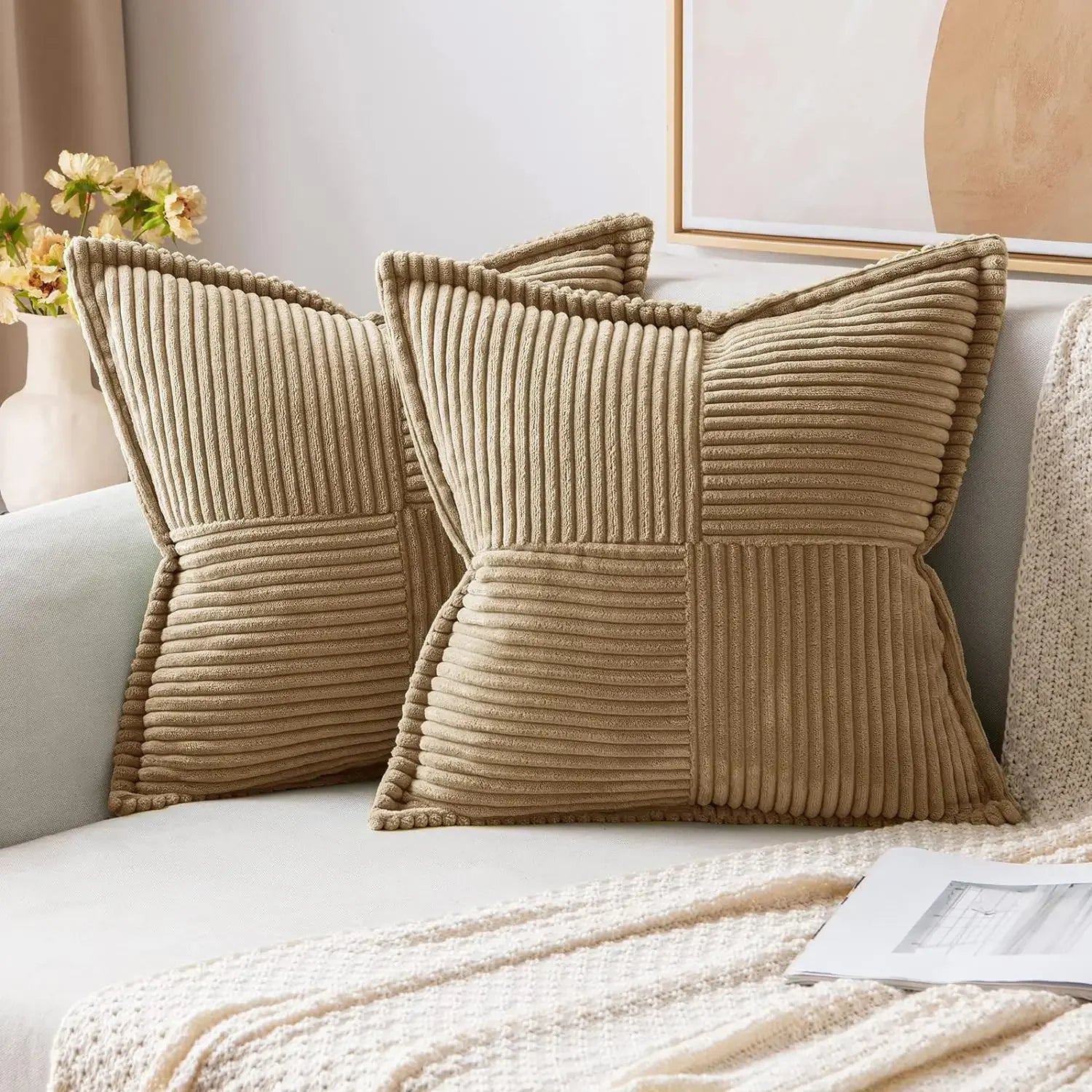 Solid Christmas Colours Boho Striped Pillow Covers Decorative Cushion Pillow Cushion Cushion Cover Modern Minimalist Sofa 45X45