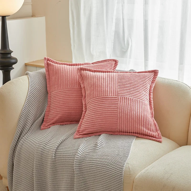 Solid Christmas Colours Boho Striped Pillow Covers Decorative Cushion Pillow Cushion Cushion Cover Modern Minimalist Sofa 45X45