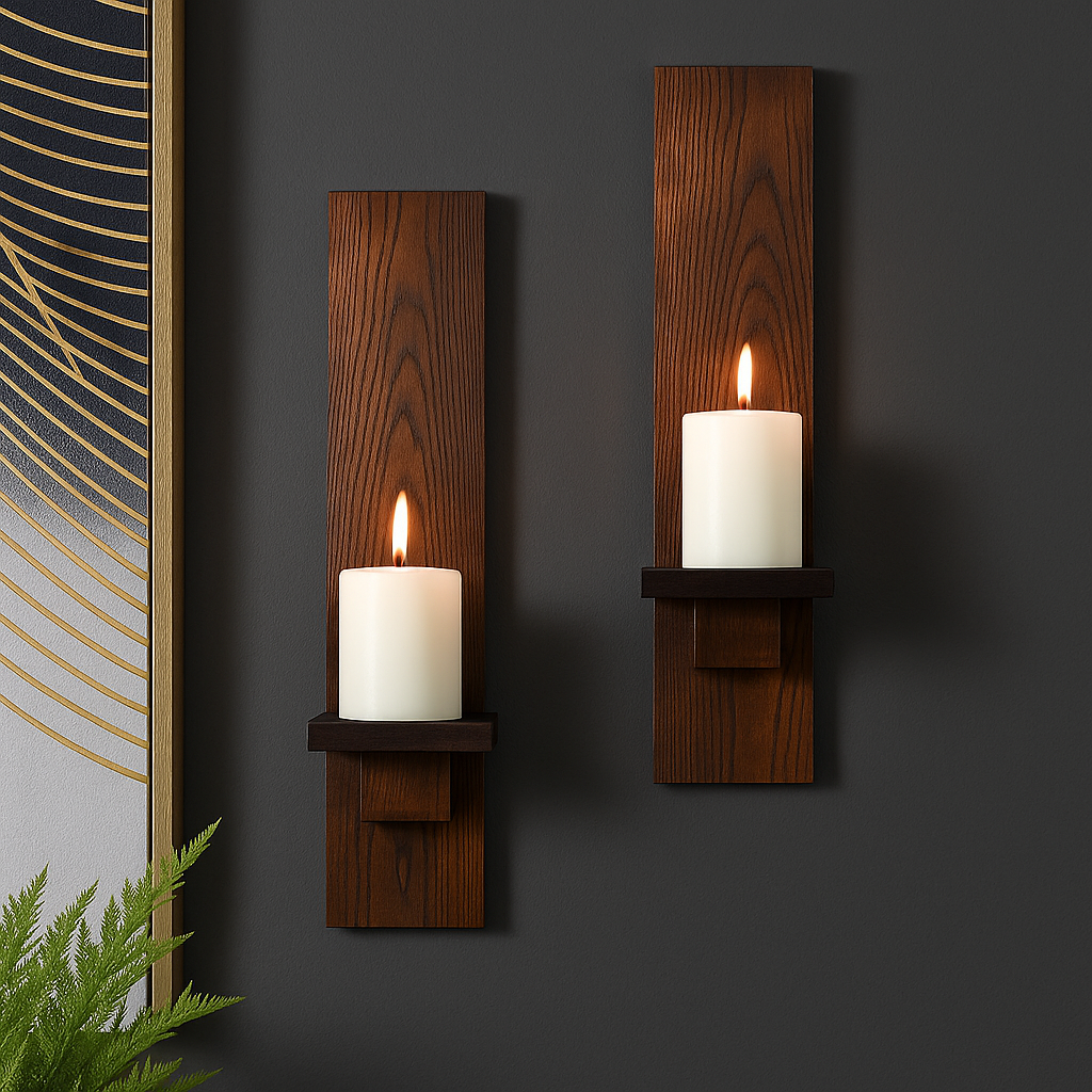 Set of 2 Wooden Shelfs